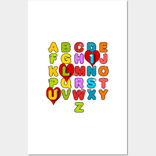 ABC Alphabet I Love You English Teacher Valentines Day Gift Posters and Art